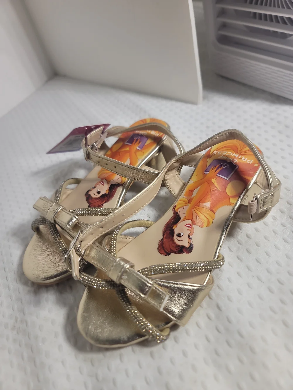 Girls' Metallic Gold Dress Sandals with Bow